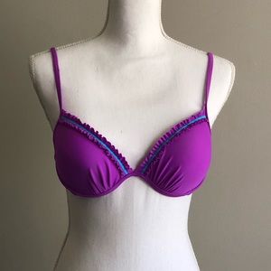 Purple adjustable padded swim top